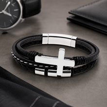 To My Son Faith Layered Cross Bracelet
