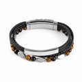 To My Son Guiding Light Engraved Stone Bead Bracelet