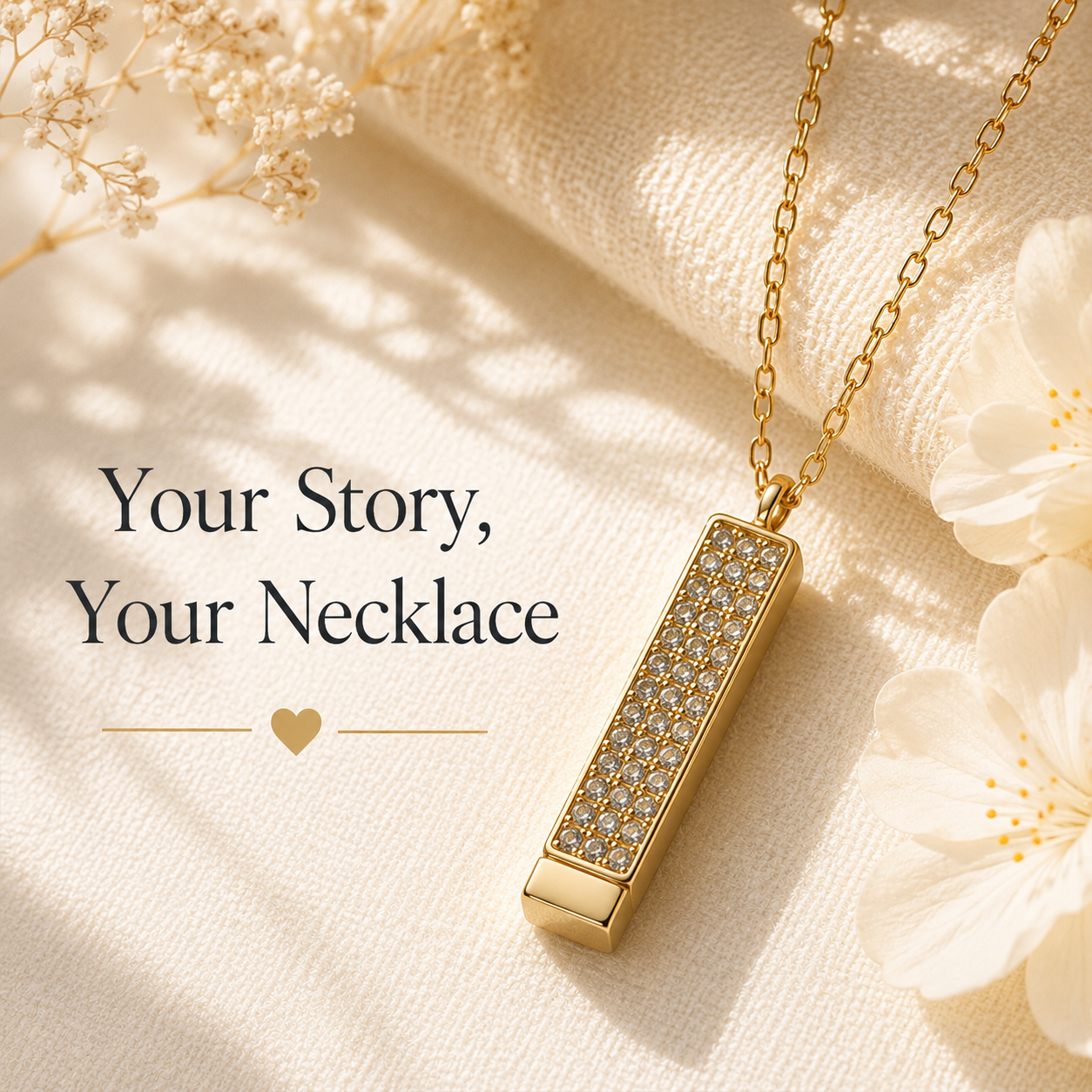 To My Granddaughter Shine Stone-Set Bar Necklace