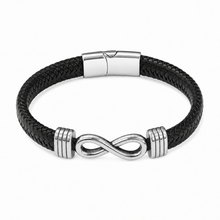 To My Father Silver Infinity Braided Bracelet