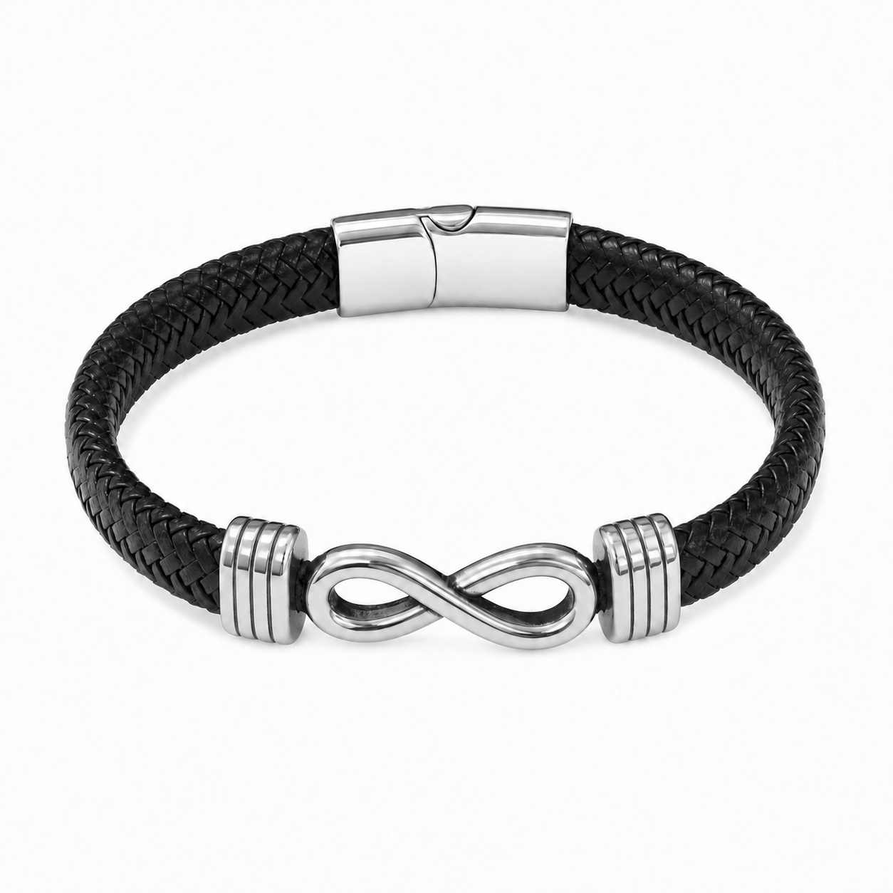 To My Husband Silver Infinity Braided Bracelet