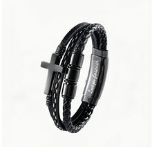 To My Son - Braided Faith Leather Bracelet