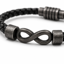 To My Grandson Black Infinity Braided Bracelet