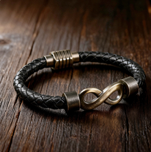 To My Son - Vintage Cross Leather Bracelet