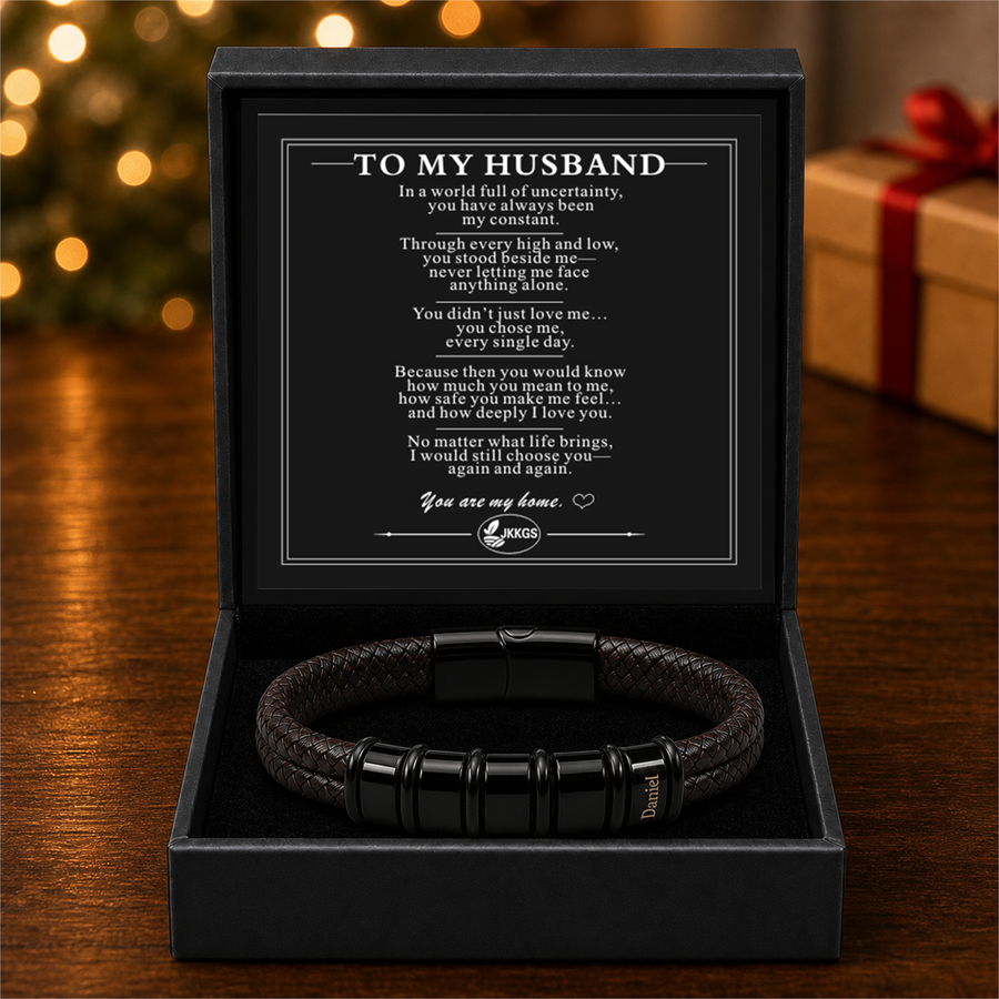 To My Husband - Our Story Classic Leather Bracelet