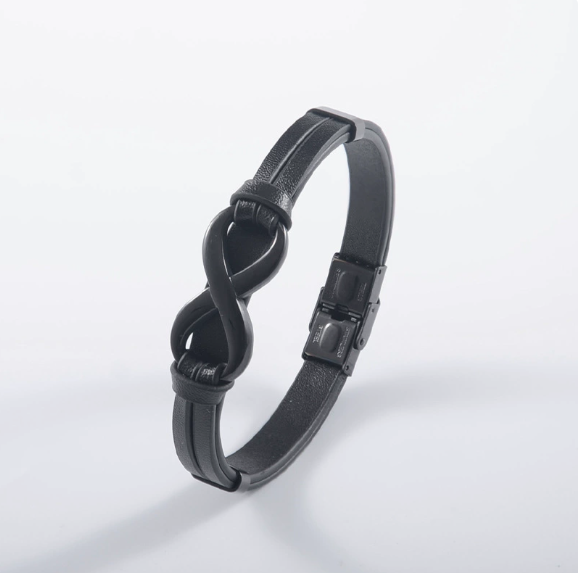 To My Son Always With You Black Infinity Cuff Bracelet