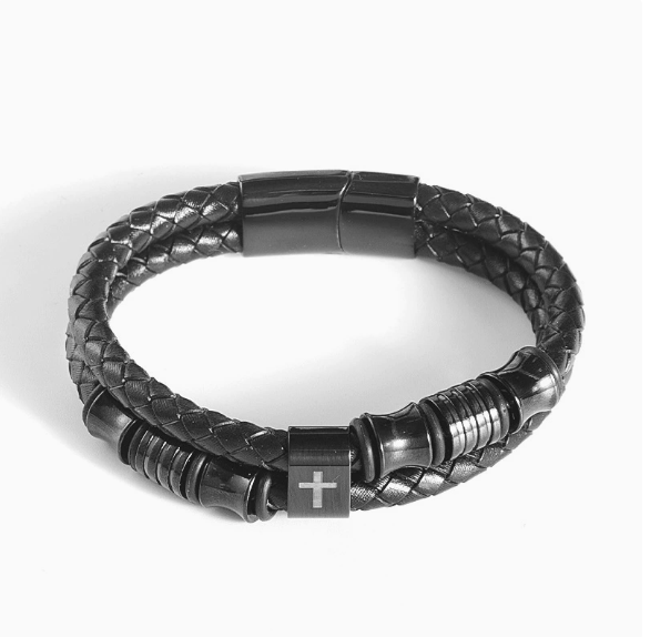 To My Father - Leather Braided Bond Bracelet