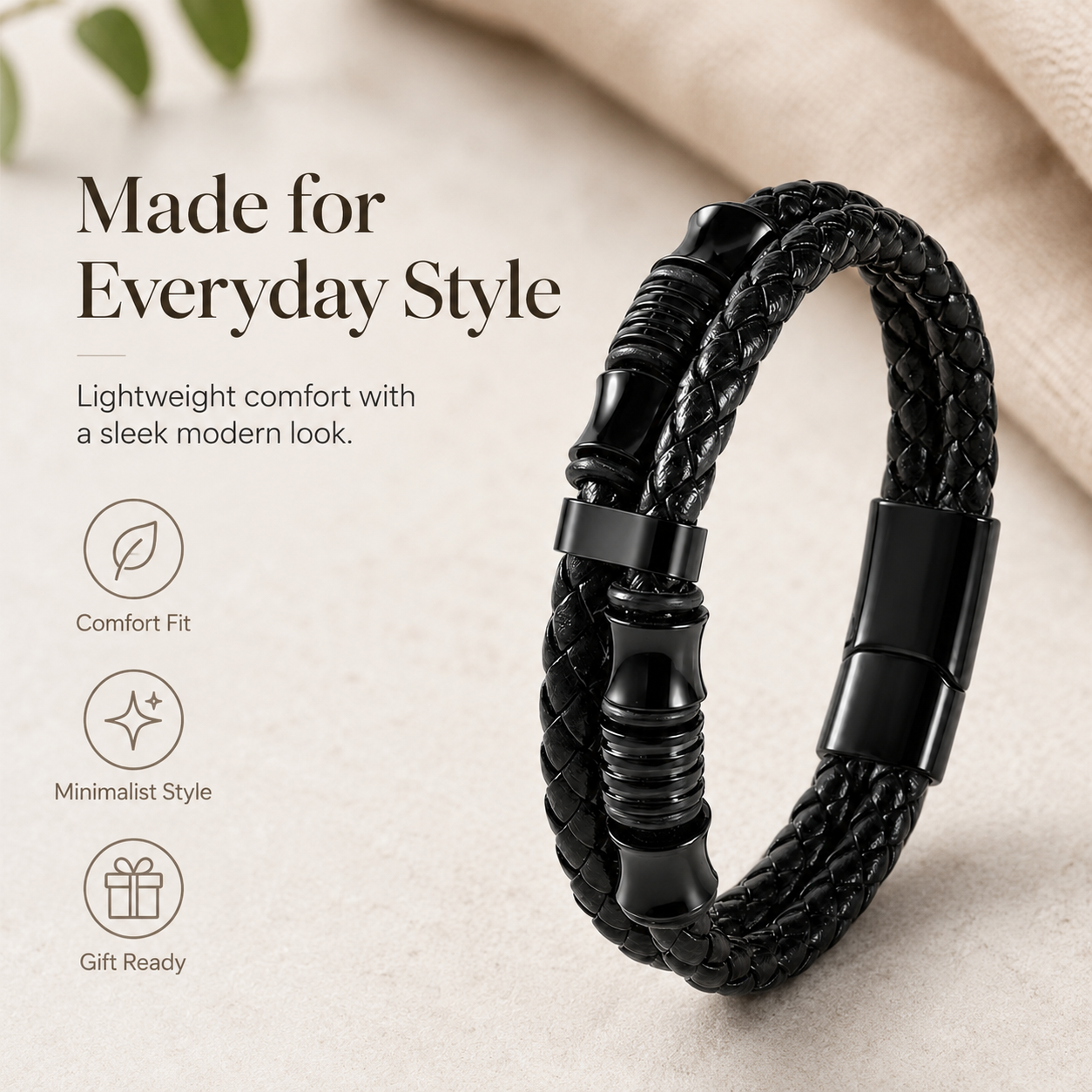 To My Husband Family Bond Layered Braided Bracelet