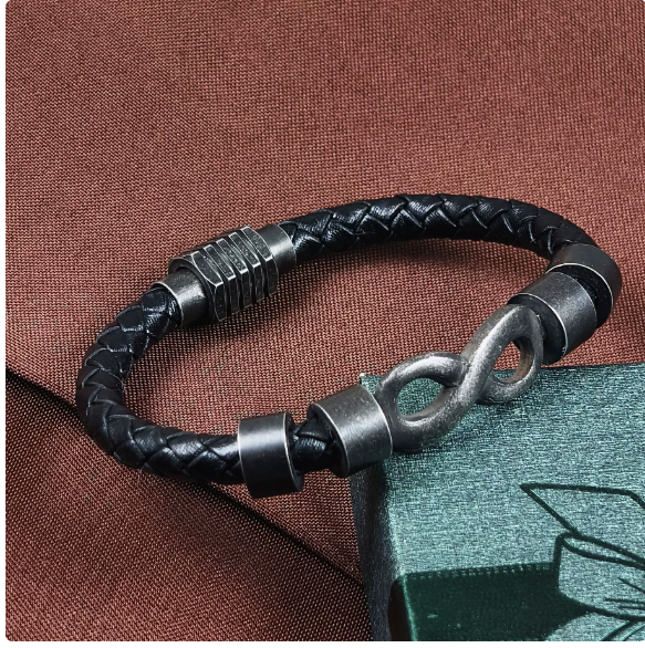 To My Son - Vintage Cross Leather Bracelet