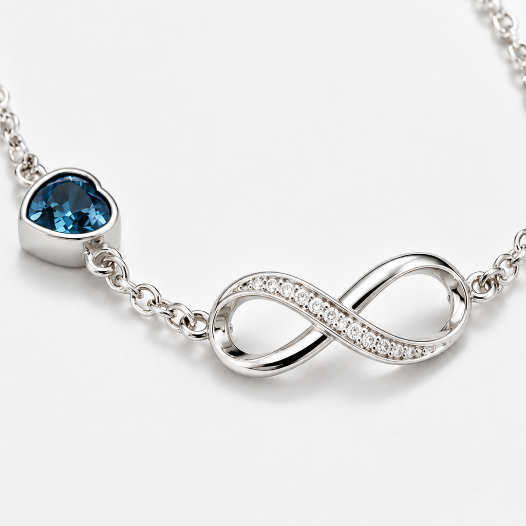 To My Daughter Family Stone Infinity Chain Bracelet