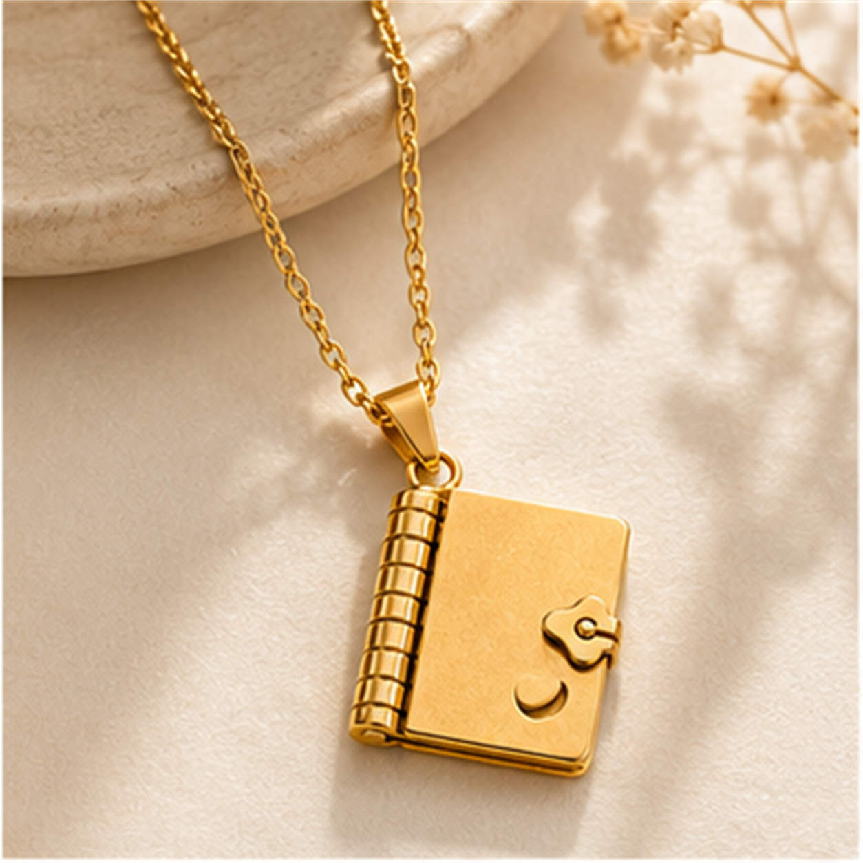 To My Grandma Love Story Mini Book Pendant Necklace
