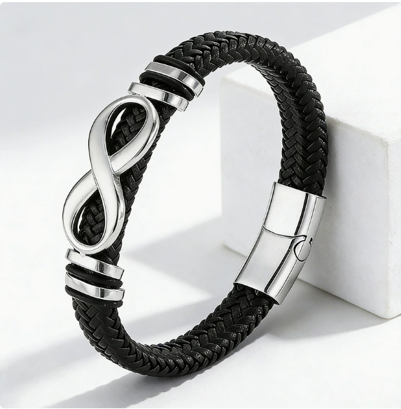 To My Father - Anchor of Our Family Leather Bracelet