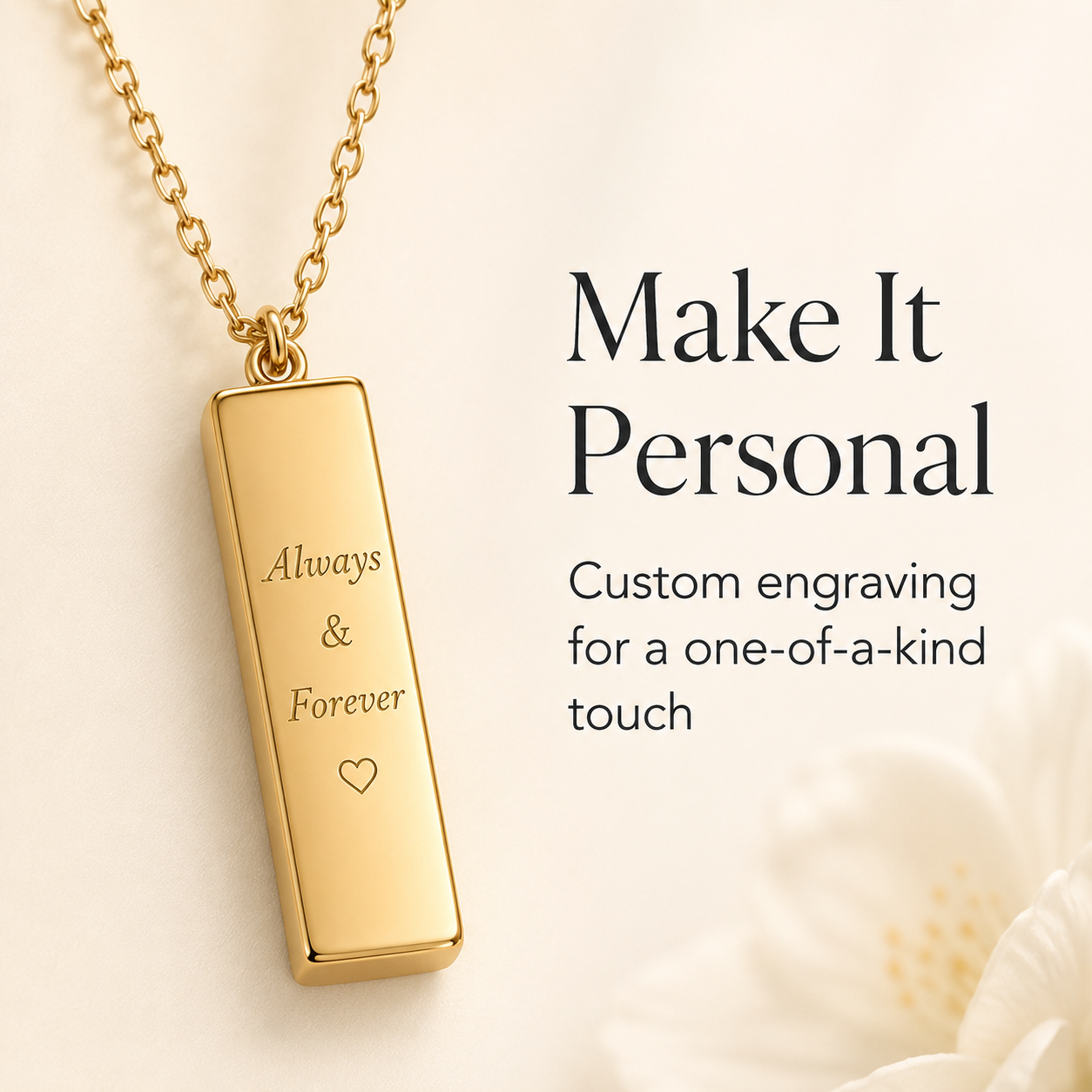 To My Mother Shine Stone-Set Bar Necklace