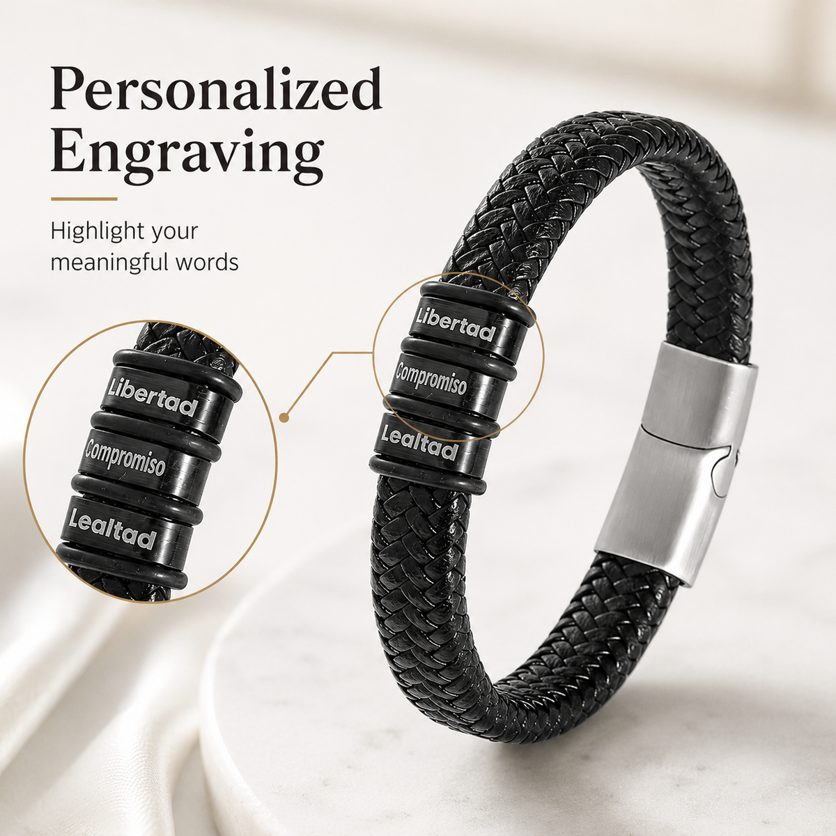 To My Son Legacy Message Bar Bead Bracelet