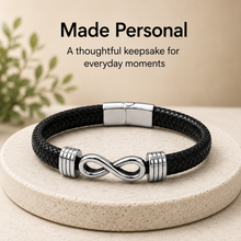 To My Son Stay Strong Silver Infinity Braided Bracelet