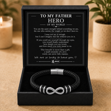 To My Father - Anchor of Our Family Leather Bracelet