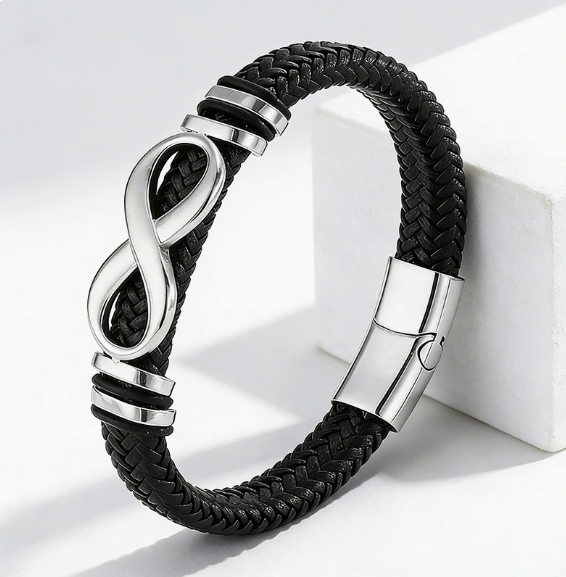 To My Father - Anchor of Our Family Leather Bracelet