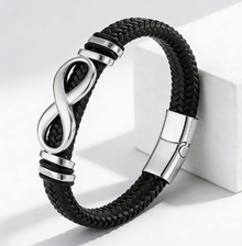 To My Father - Anchor of Our Family Leather Bracelet
