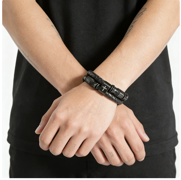 To My Father - Leather Braided Bond Bracelet