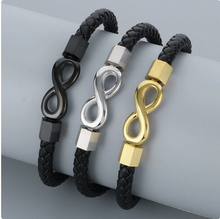 To My Grandpa Engraved Infinity Braided Bracelet
