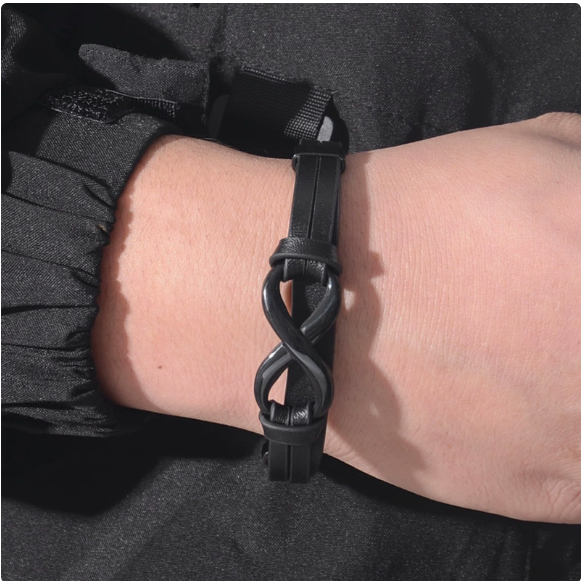 To My Son Always With You Black Infinity Cuff Bracelet