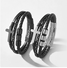To My Son - Braided Faith Leather Bracelet
