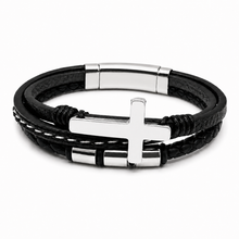 To My Grandpa Faith Layered Cross Bracelet