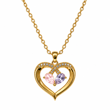 To My Daughter Two Hearts Two-Stone Heart Necklace