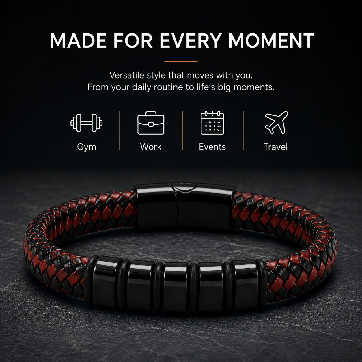 To My Grandson Legacy Two-Tone Woven Bracelet