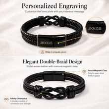 To My Grandson Always Close Black Infinity Bracelet