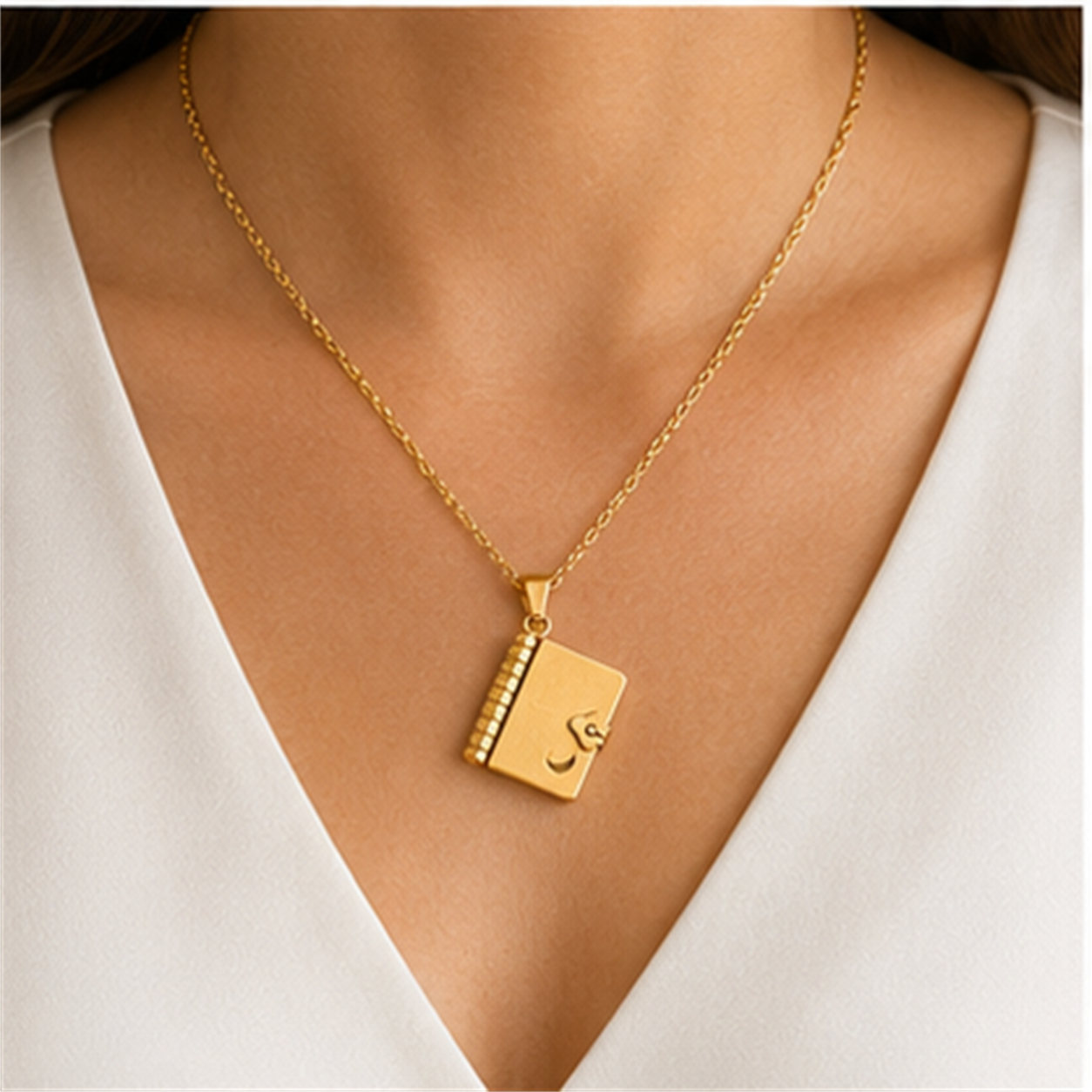 To My Granddaughter Mini Book Pendant Necklace