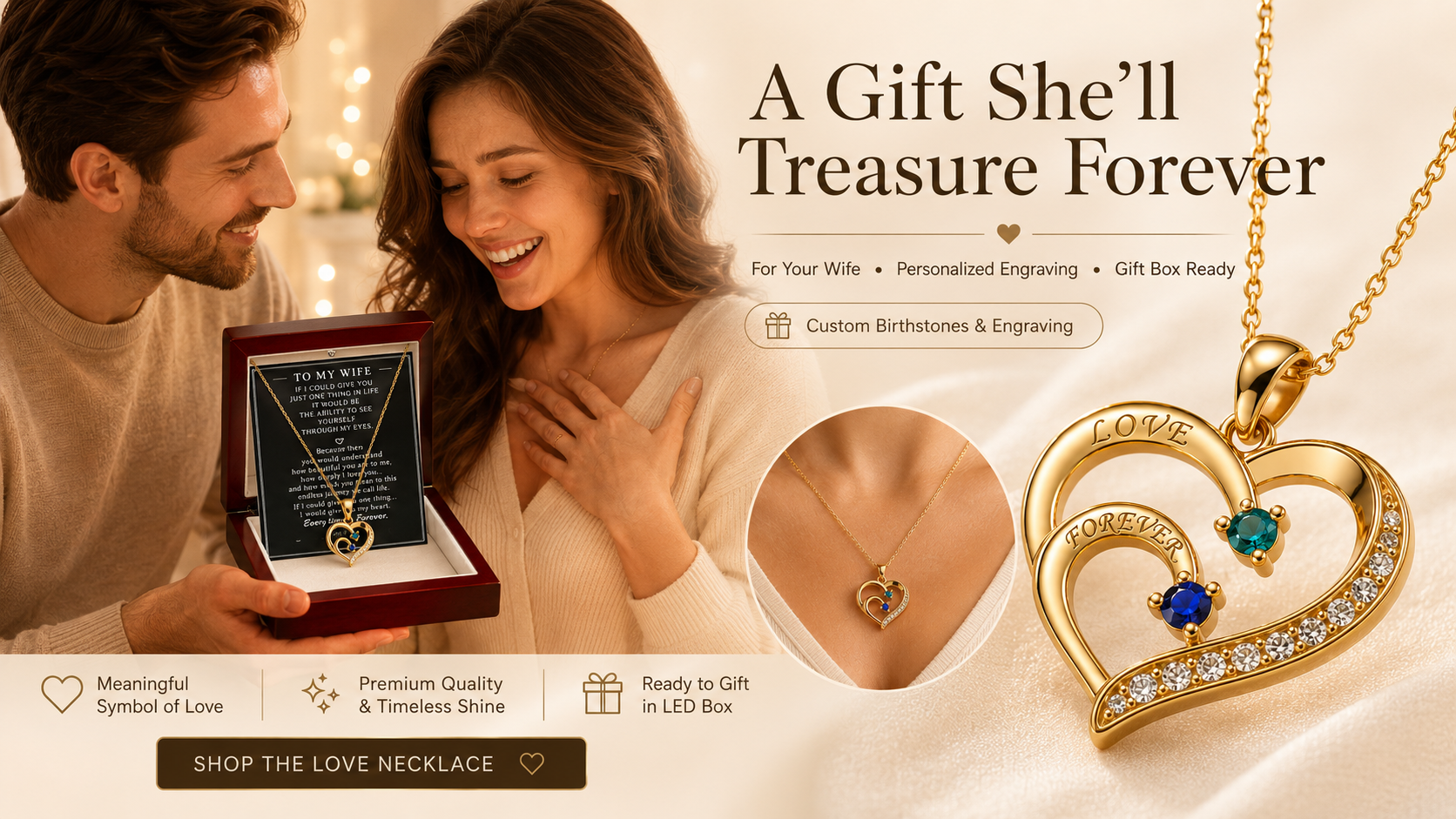 Personalized jewelry gift banner