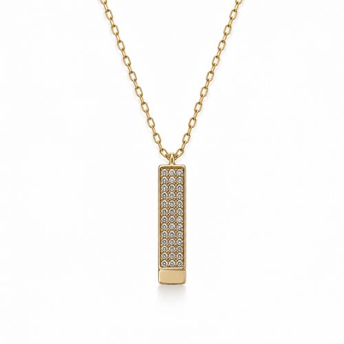 To My Daughter Shine Stone-Set Bar Necklace