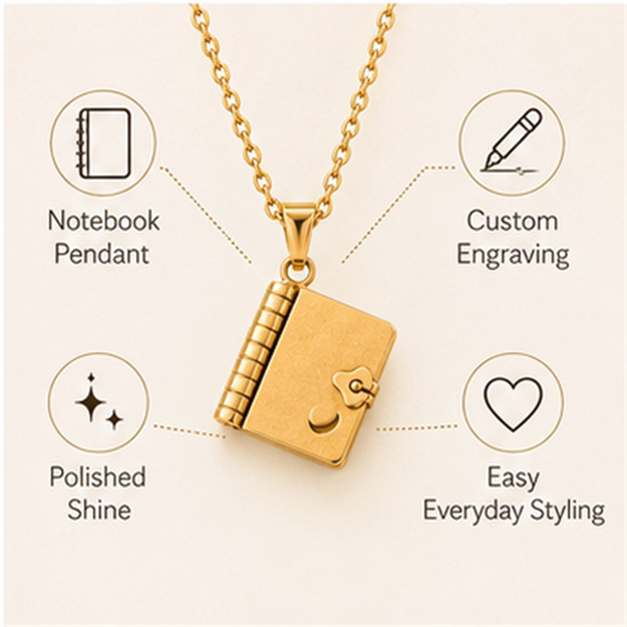 To My Granddaughter Mini Book Pendant Necklace