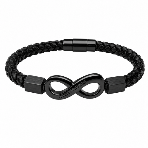 To My Father Engraved Infinity Braided Bracelet