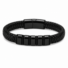 To My Son Strength Black Bead Bracelet