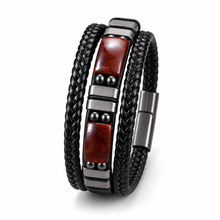 To My Son Family Inlay Braided Bracelet