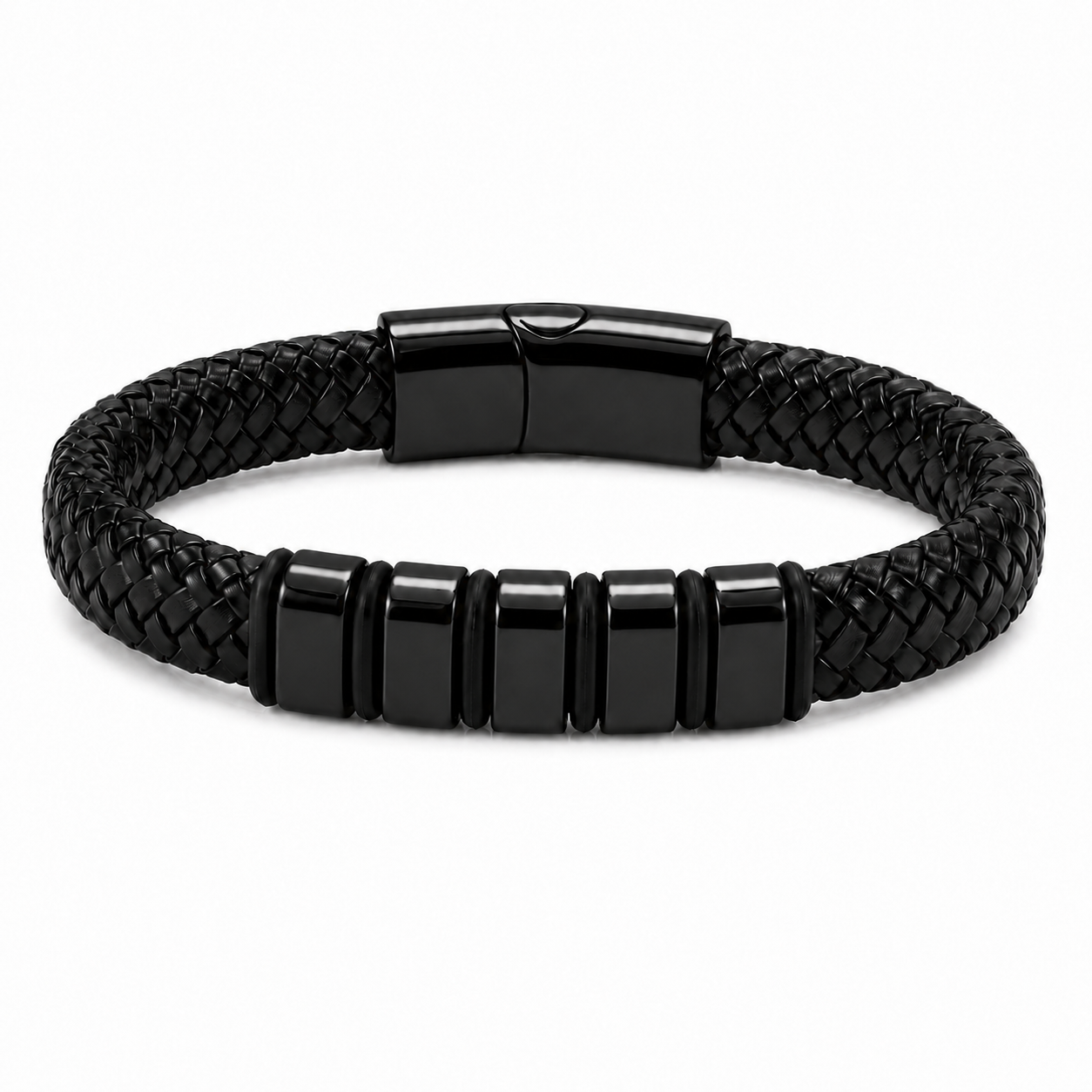 To My Grandson Strength Black Bead Bracelet