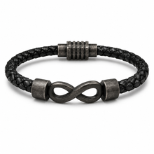 To My Husband Black Infinity Braided Bracelet
