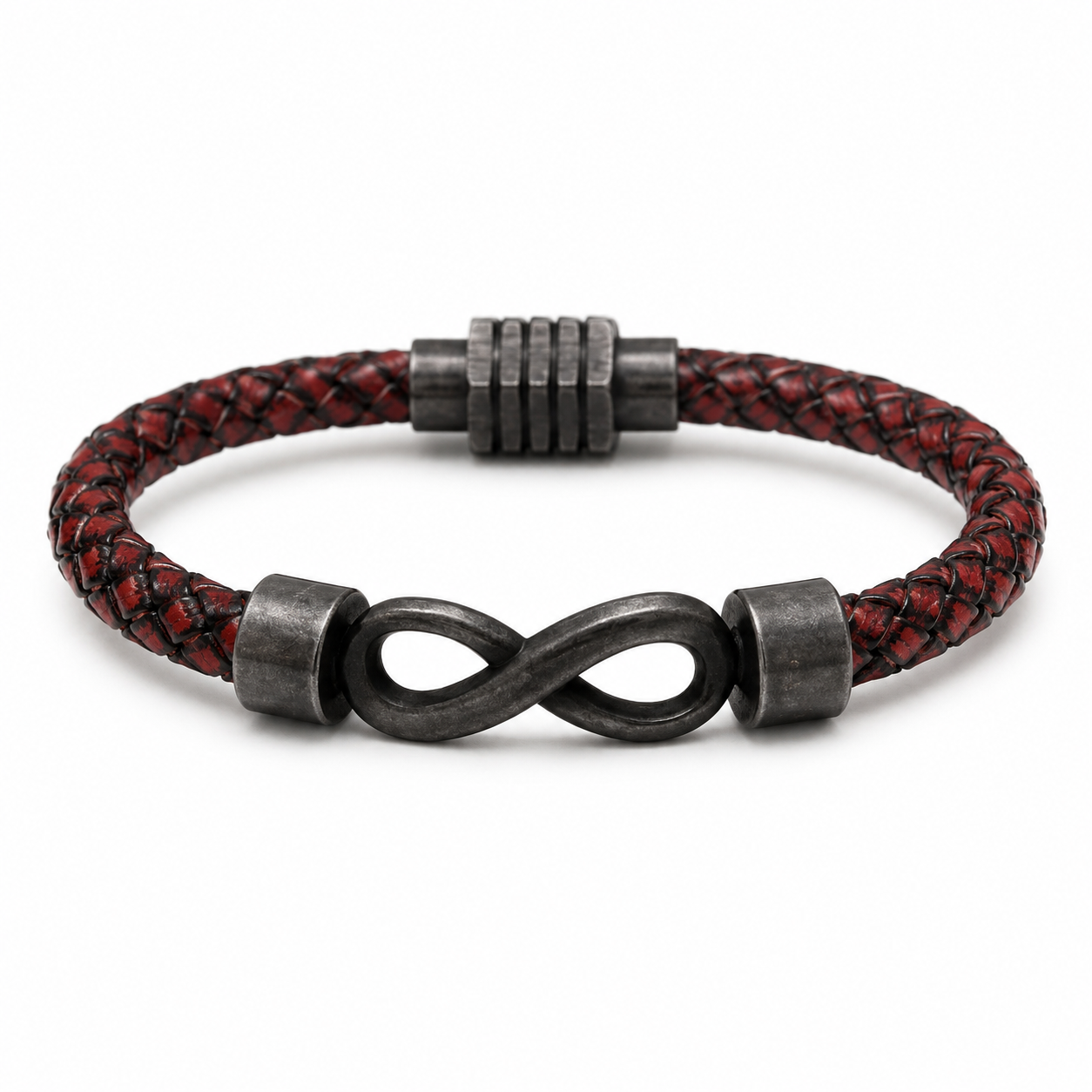 To My Son Never Alone Black Infinity Braided Bracelet