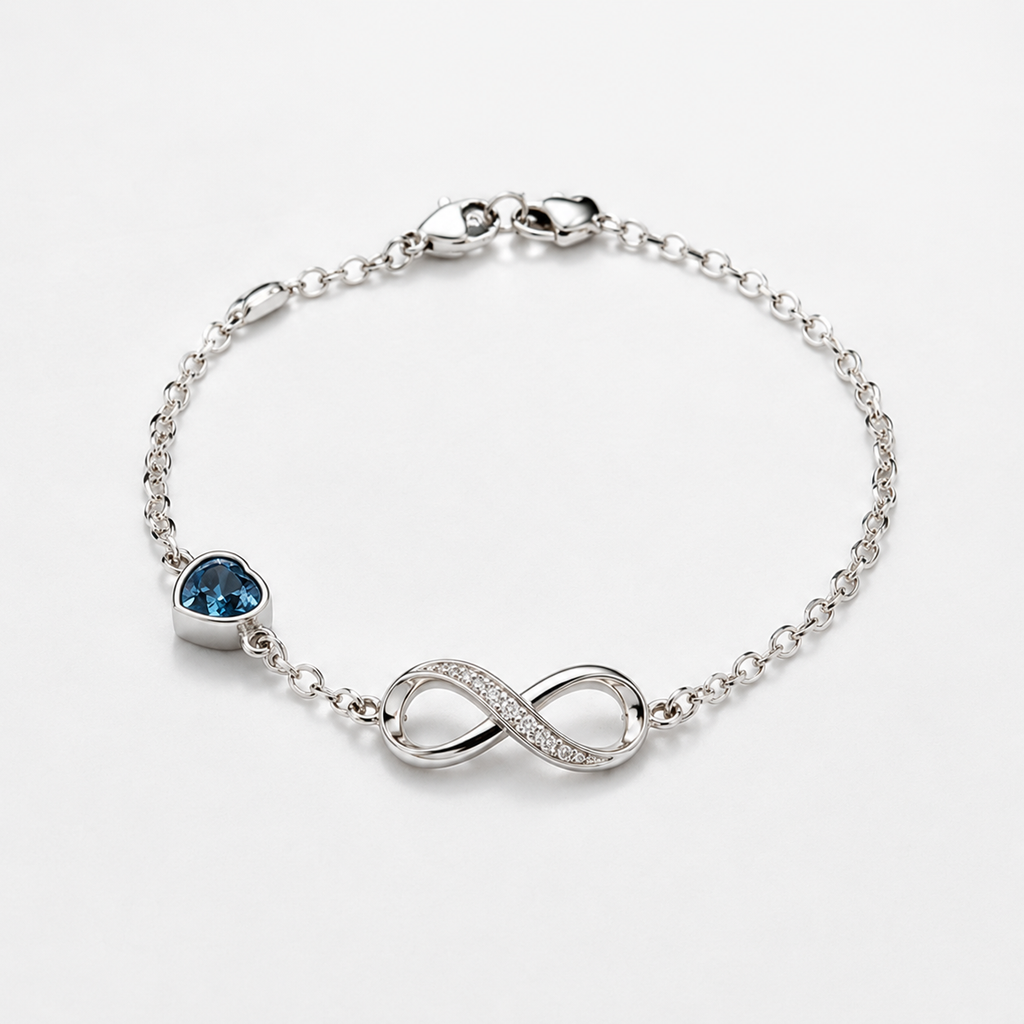 To My Daughter Family Stone Infinity Chain Bracelet