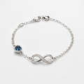 To My Daughter Family Stone Infinity Chain Bracelet