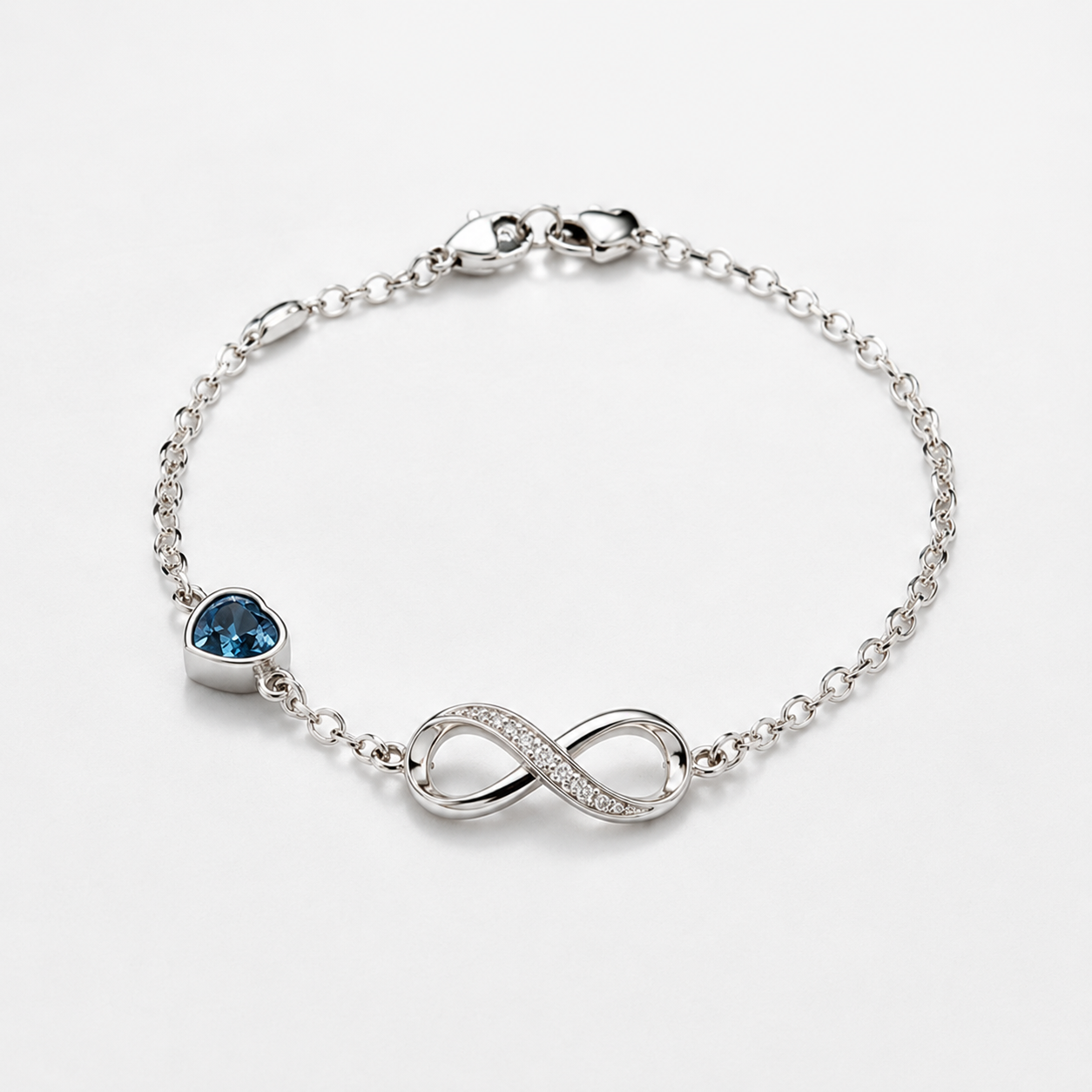 To My Daughter Family Stone Infinity Chain Bracelet