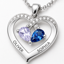 Two-Stone Heart Necklace for Her