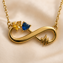 To My Grandma Two-Stone Infinity Heartbeat Necklace