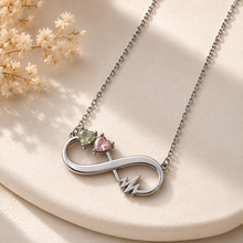 To My Daughter Two-Stone Infinity Heartbeat Necklace