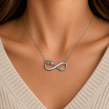 To My Daughter Two-Stone Infinity Heartbeat Necklace