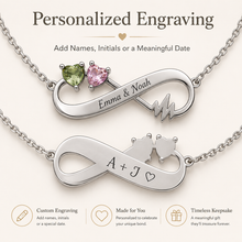 To My Daughter Two-Stone Infinity Heartbeat Necklace