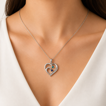 To My Granddaughter Two-Stone Family Heart Necklace