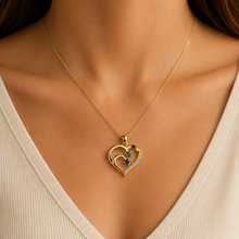 To My Mother Together Two-Stone Family Heart Necklace
